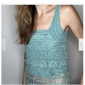 Urban Outfitters Pins And Needles Floral Crochet Tank Top Boho Hippie Size Small